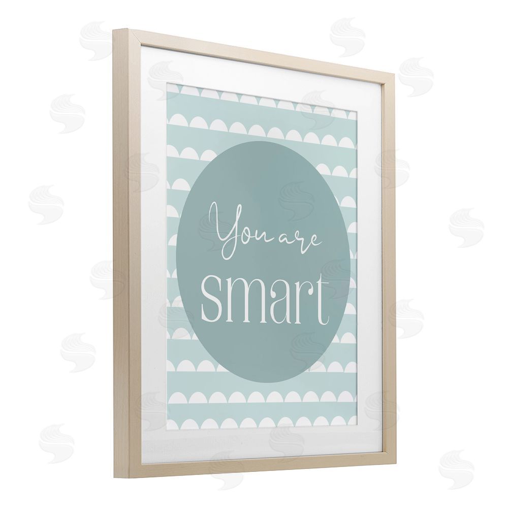 Christine Simpson Art You Are Smart Sentiment Birch Framed Print Under Glass with White Mat Wall Art