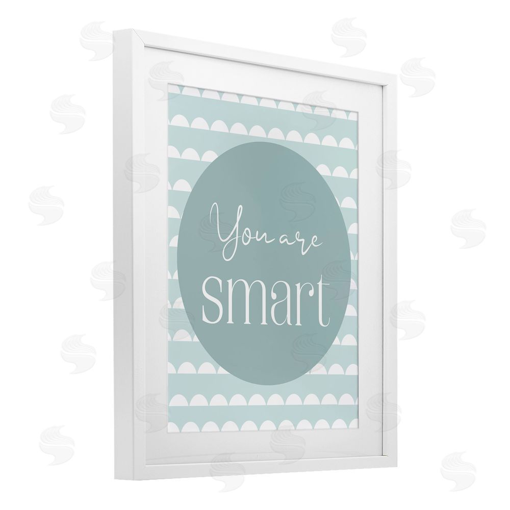 Christine Simpson Art You Are Smart Sentiment White Framed Print Under Glass with Mat Wall Art