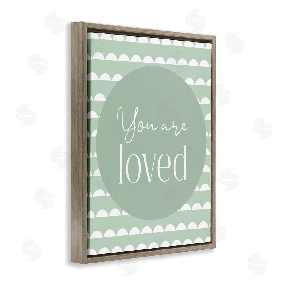 Christine Simpson Art You Are Loved Sentiment Brown Floating Frame Canvas Wall Art Print