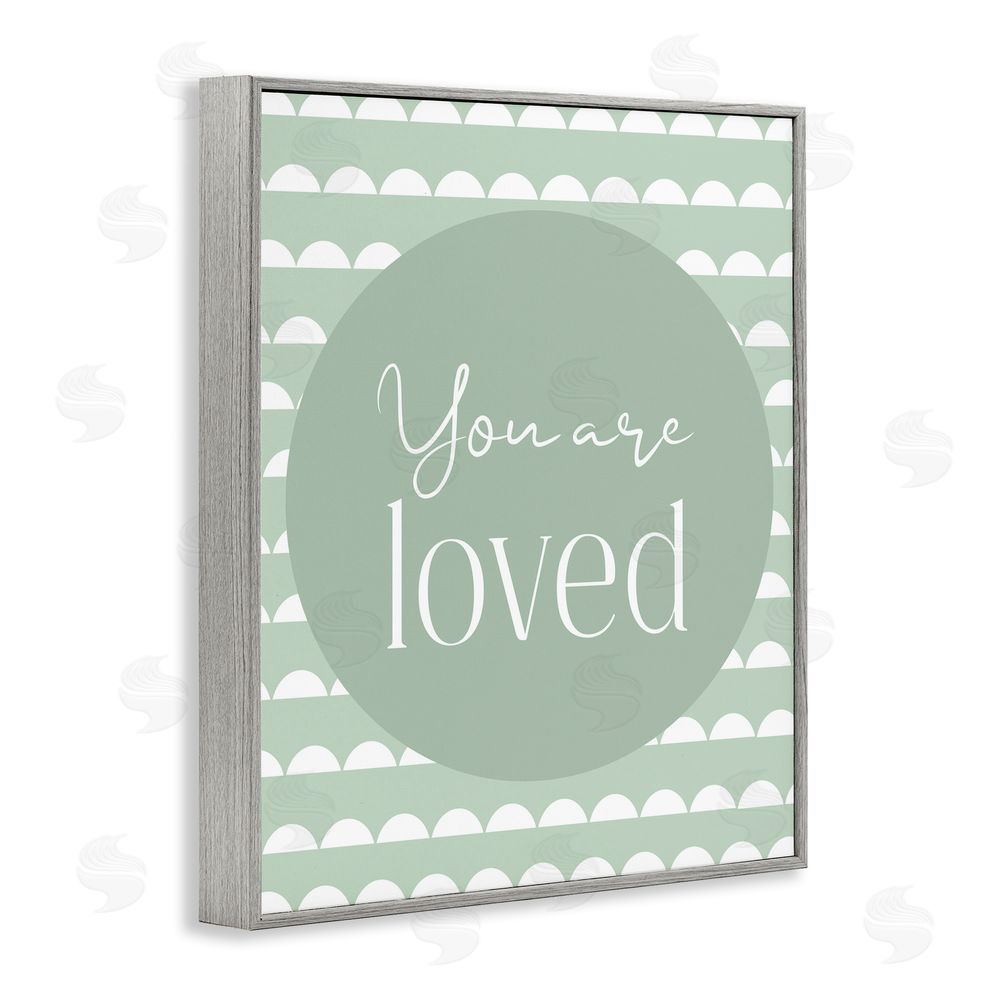 Christine Simpson Art You Are Loved Sentiment Gray Framed Giclee Wall Art Print