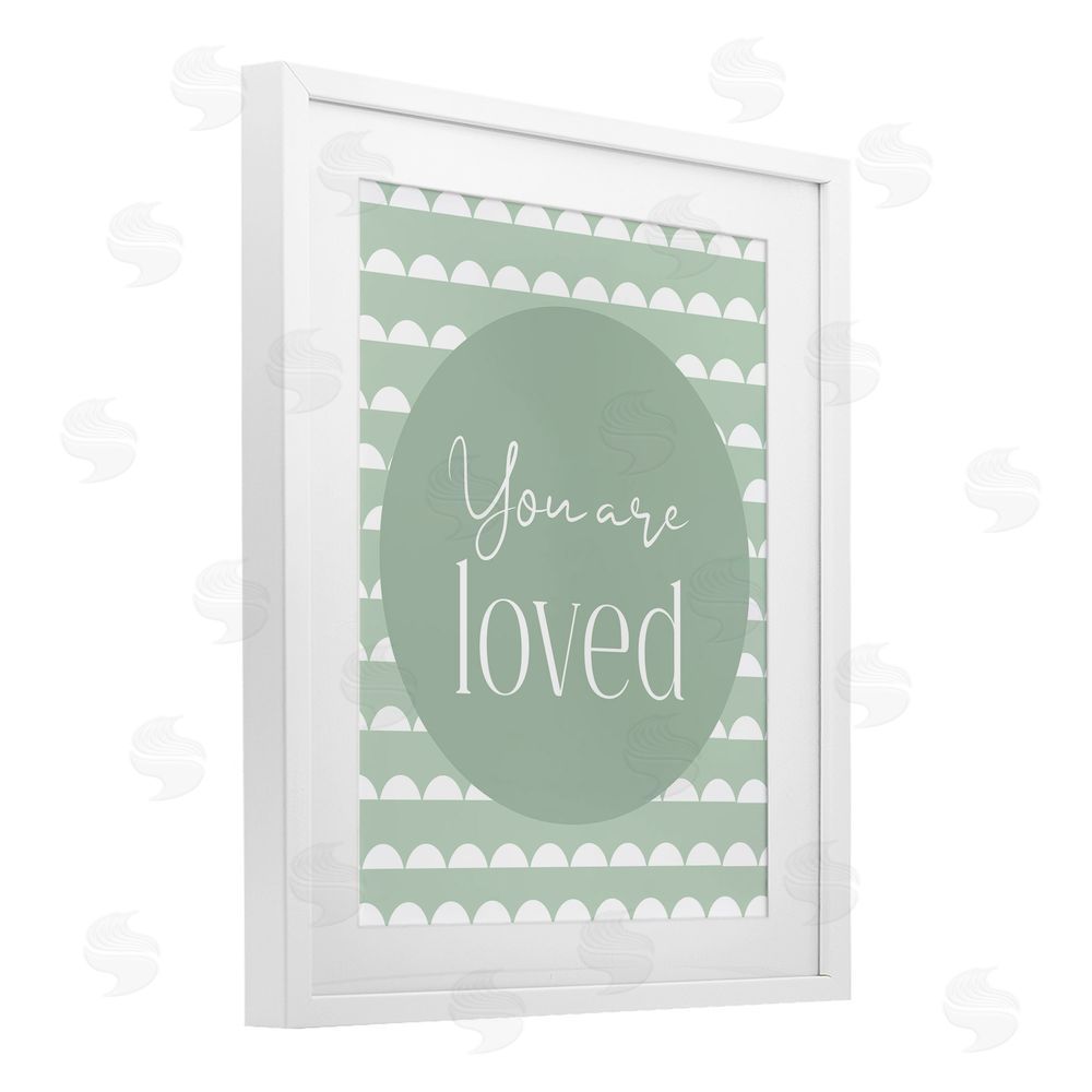 Christine Simpson Art You Are Loved Sentiment White Framed Print Under Glass with Mat Wall Art