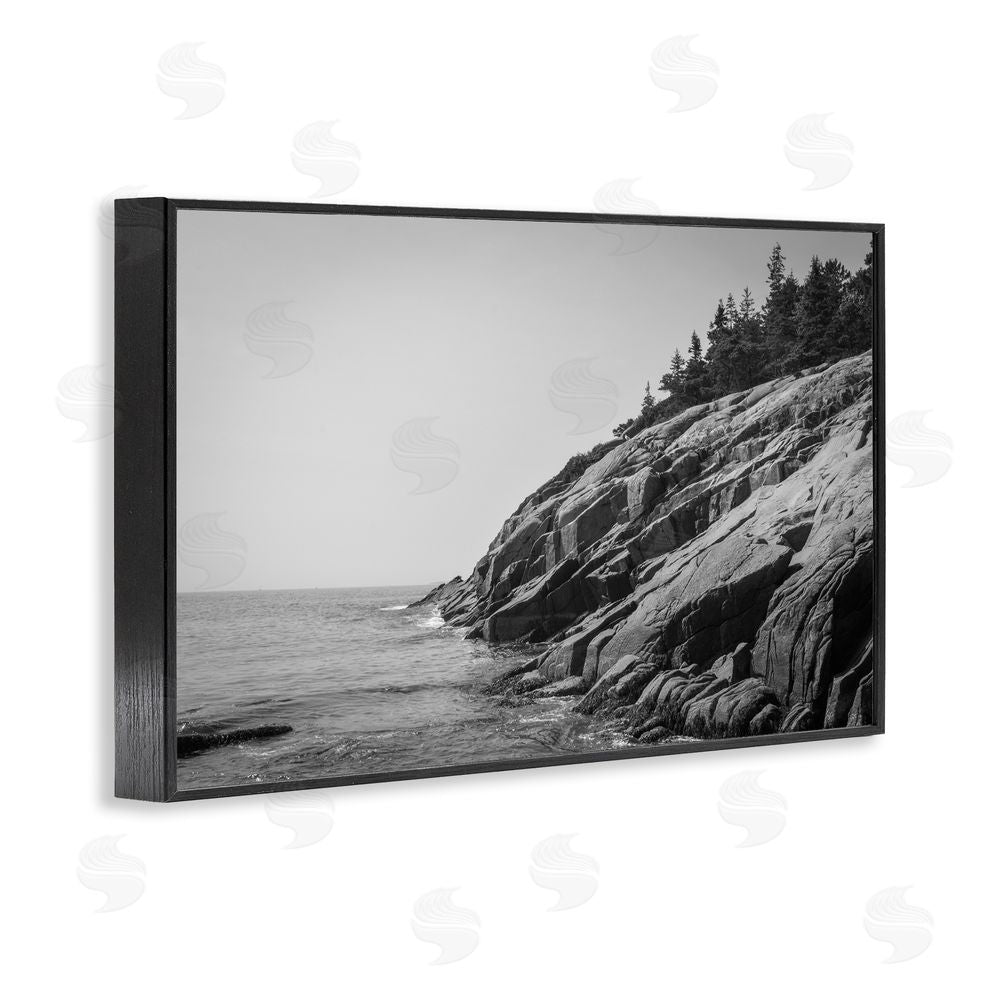 James Rodewald Steep Ocean Cliff Side Black Framed Giclee Wall Art Print