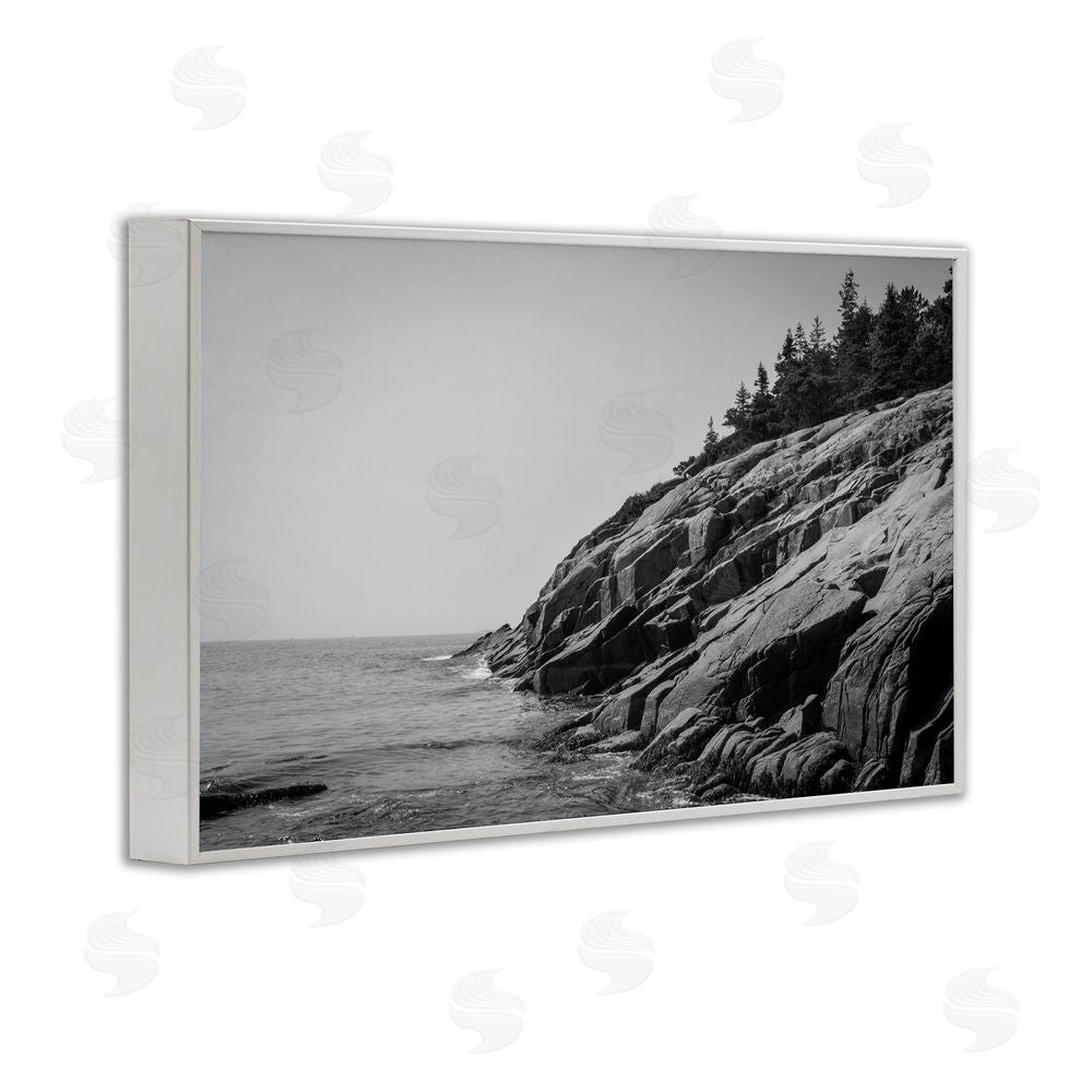 James Rodewald Steep Ocean Cliff Side White Framed Giclee Wall Art Print