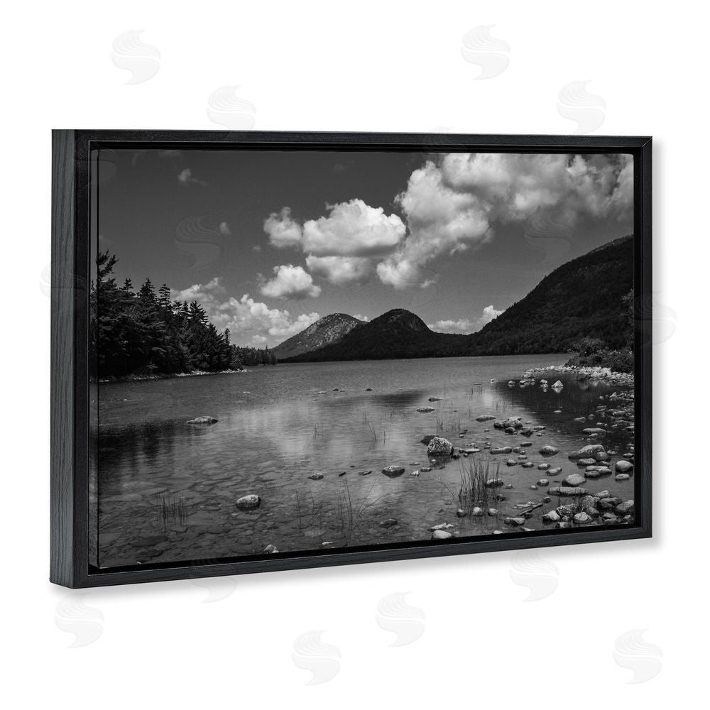 James Rodewald Cloudy Mountain In The Distance Black Floating Frame Canvas Wall Art Print