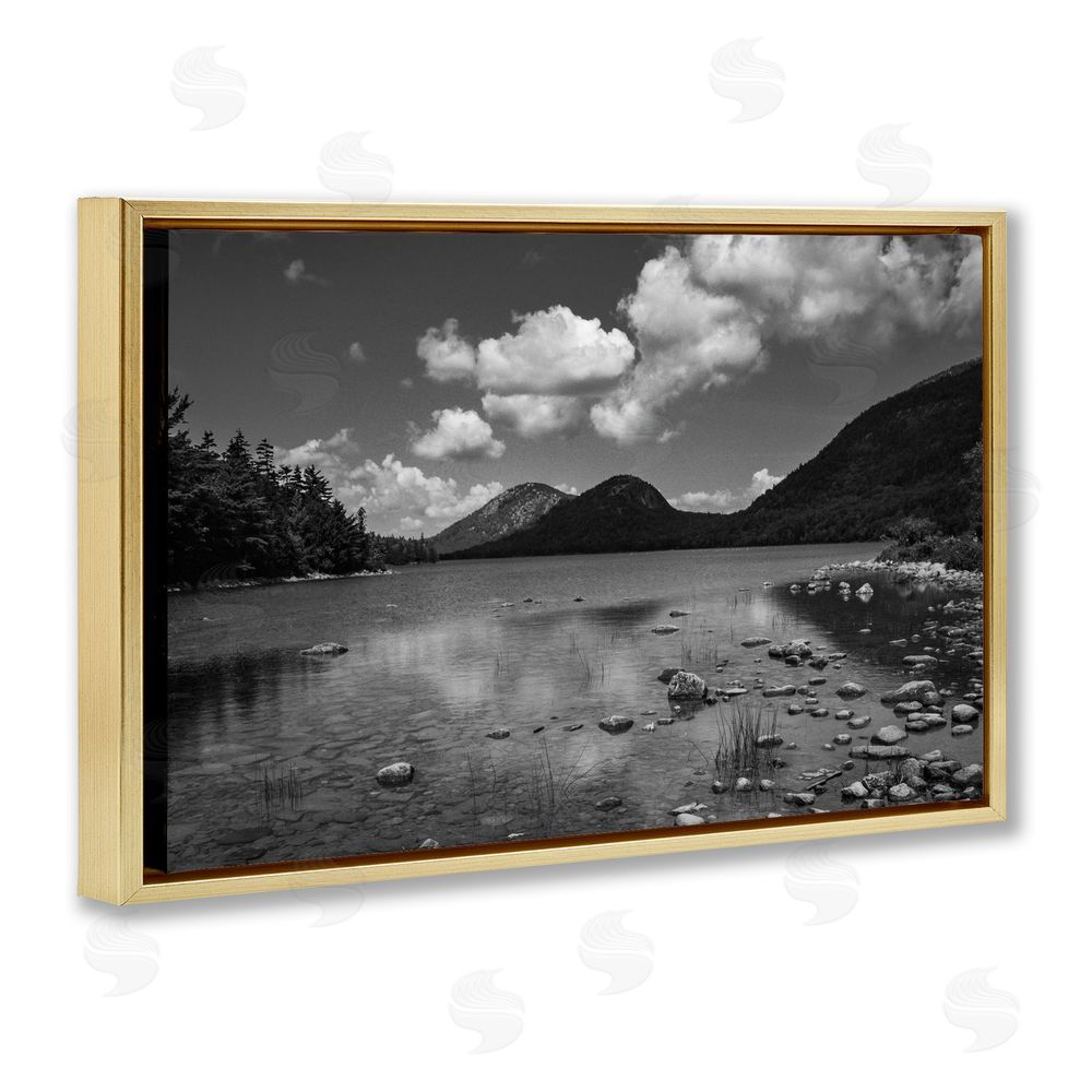 James Rodewald Cloudy Mountain In The Distance Gold Floating Frame Canvas Wall Art Print