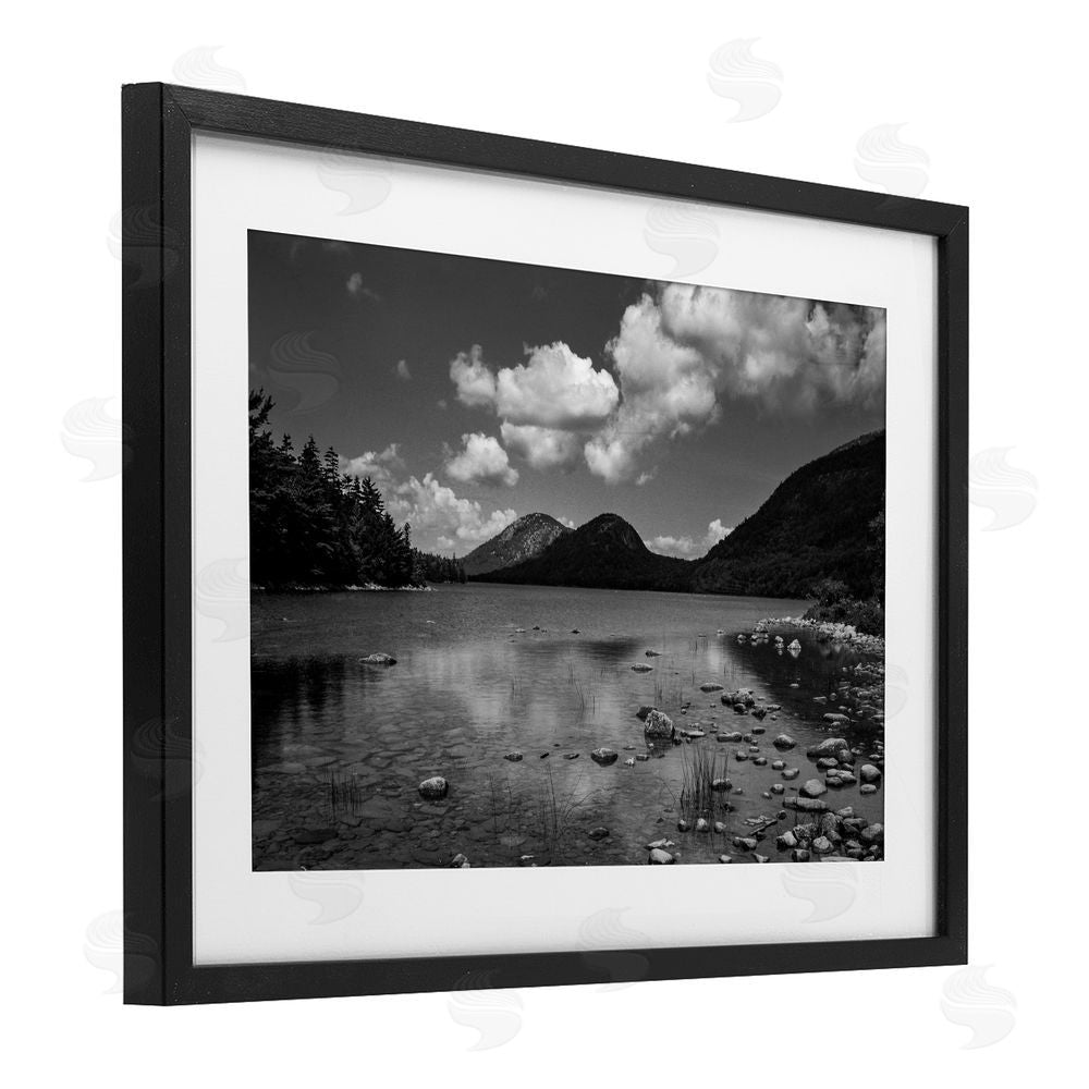 James Rodewald Cloudy Mountain In The Distance Black Framed Print Under Glass with White Mat Wall Art