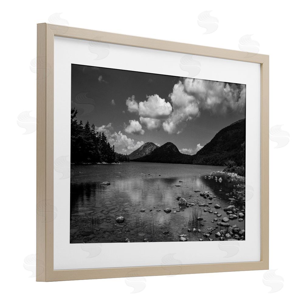 James Rodewald Cloudy Mountain In The Distance Birch Framed Print Under Glass with White Mat Wall Art