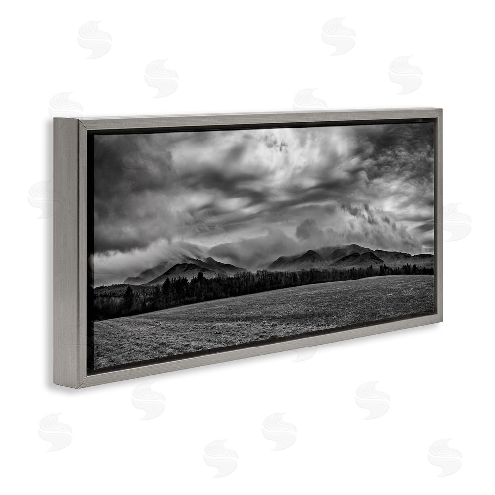 James Rodewald Dramatic Distant Skies Gray Floating Frame Canvas Wall Art Print