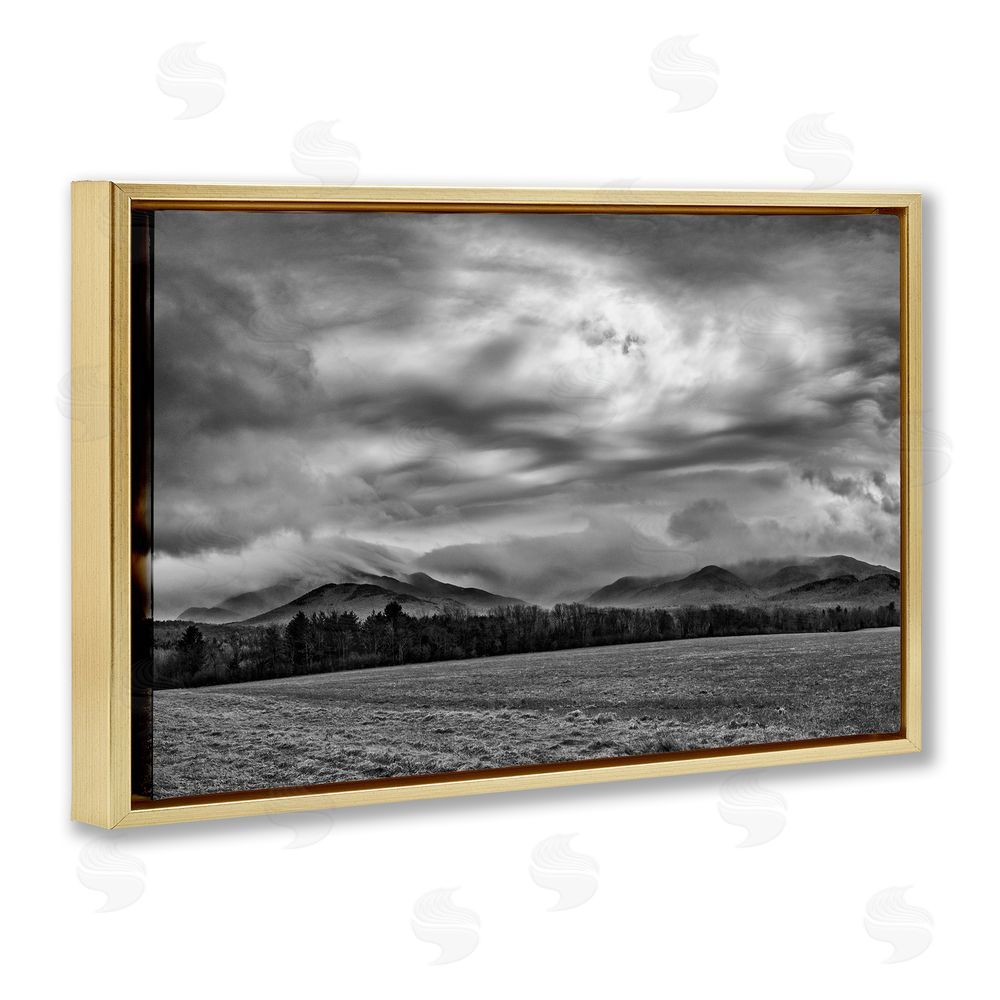 James Rodewald Distant Cloudy Skies View Gold Floating Frame Canvas Wall Art Print