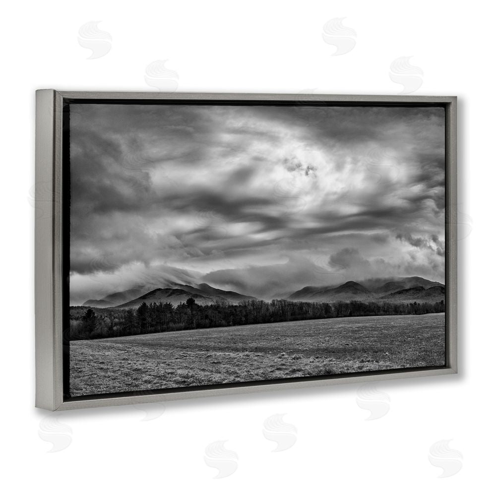 James Rodewald Distant Cloudy Skies View Gray Floating Frame Canvas Wall Art Print