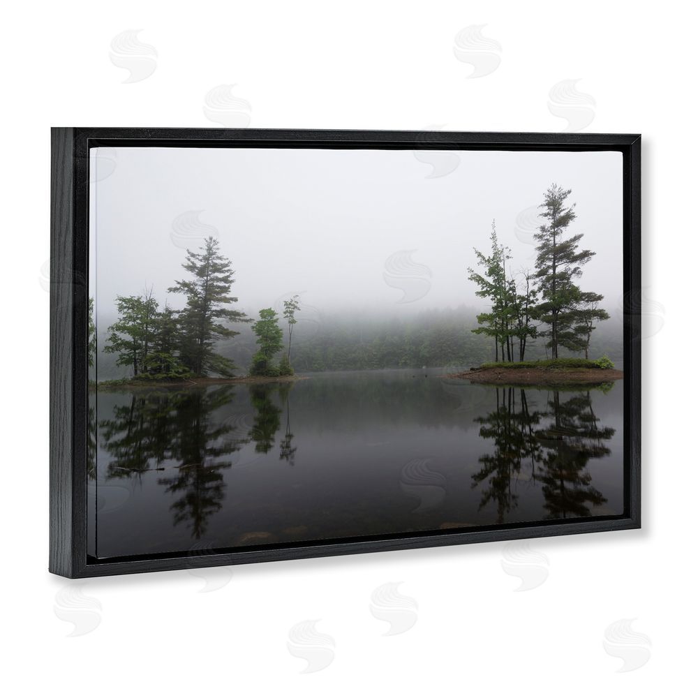 James Rodewald Adirondack Lake Reflections Black Floating Frame Canvas Wall Art Print