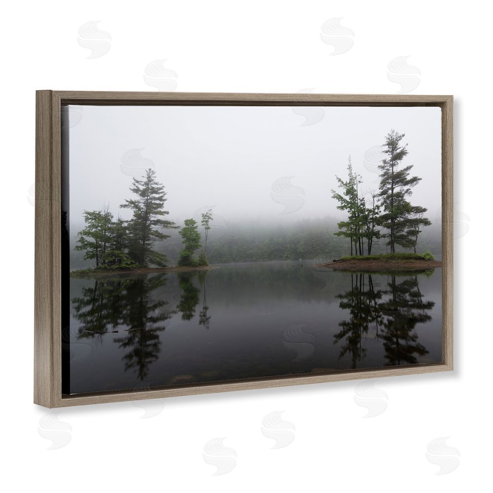 James Rodewald Adirondack Lake Reflections Brown Floating Frame Canvas Wall Art Print