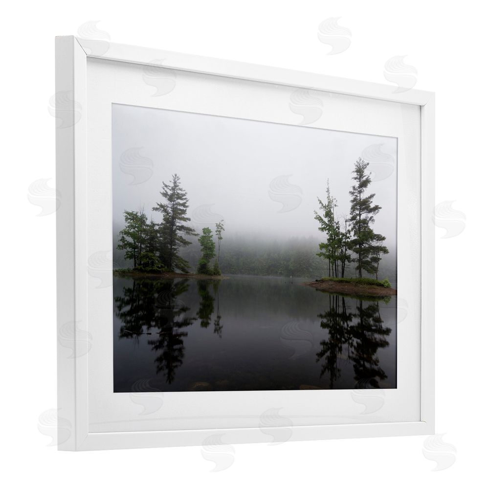 James Rodewald Adirondack Lake Reflections White Framed Print Under Glass with Mat Wall Art