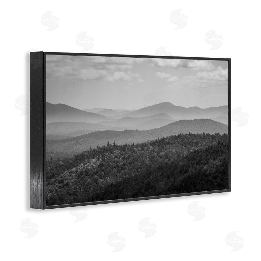 James Rodewald Misty Adirondack Mountains Black Framed Giclee Wall Art Print