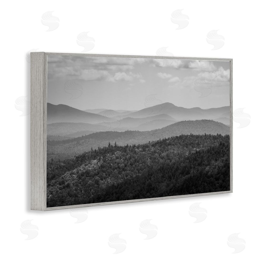 James Rodewald Misty Adirondack Mountains Gray Framed Giclee Wall Art Print