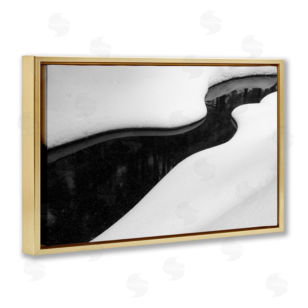 James Rodewald Yin & Yang Stream Gold Floating Frame Canvas Wall Art Print
