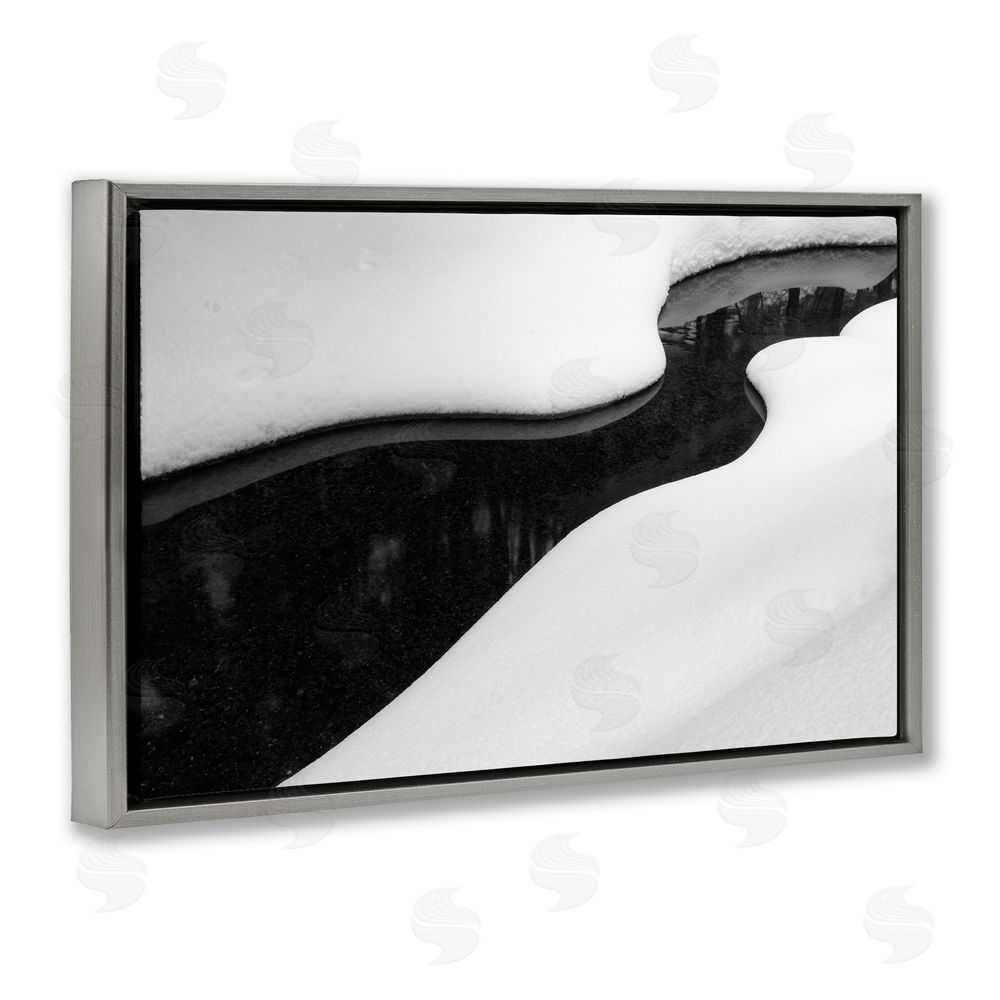 James Rodewald Yin & Yang Stream Gray Floating Frame Canvas Wall Art Print