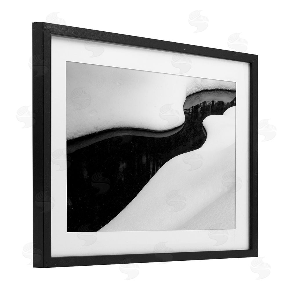 James Rodewald Yin & Yang Stream Black Framed Print Under Glass with White Mat Wall Art