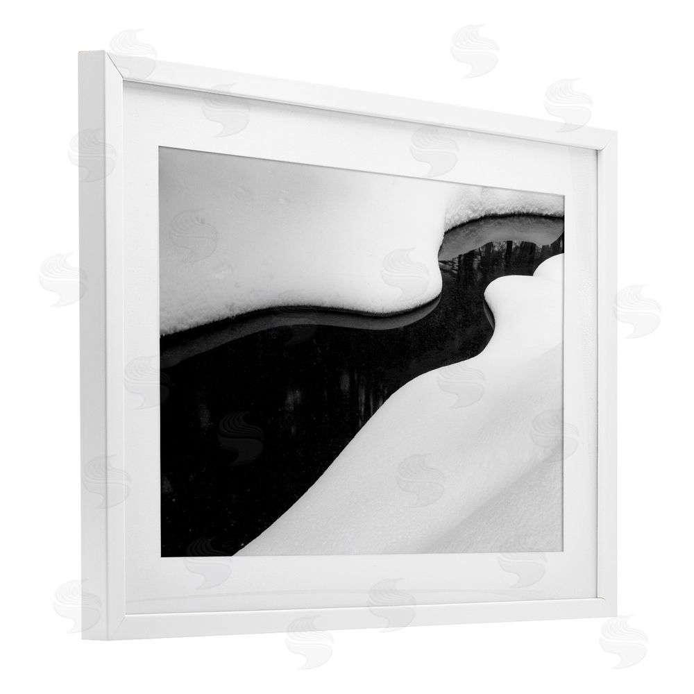 James Rodewald Yin & Yang Stream White Framed Print Under Glass with Mat Wall Art