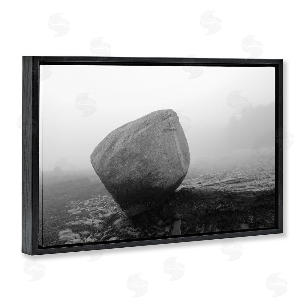 James Rodewald Lone Isolated Rock Black Floating Frame Canvas Wall Art Print
