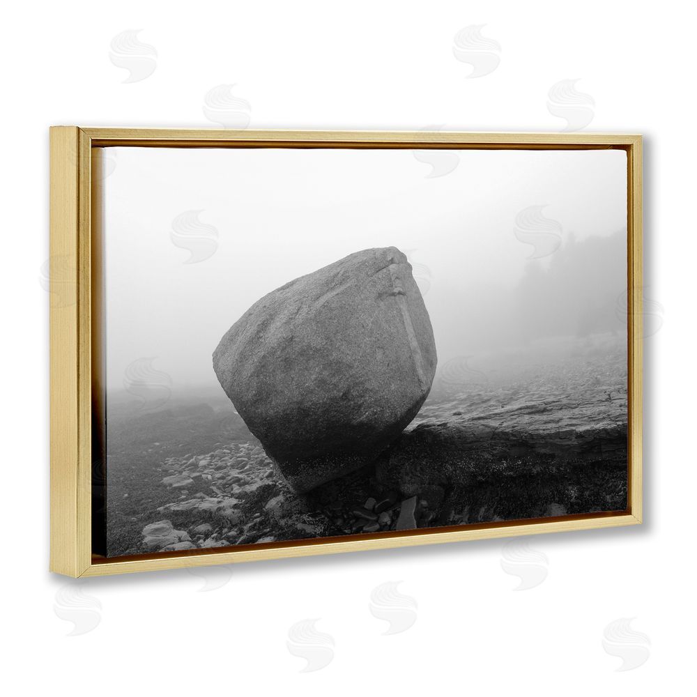 James Rodewald Lone Isolated Rock Gold Floating Frame Canvas Wall Art Print