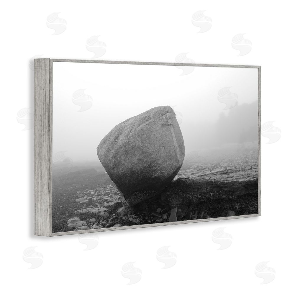 James Rodewald Lone Isolated Rock Gray Framed Giclee Wall Art Print