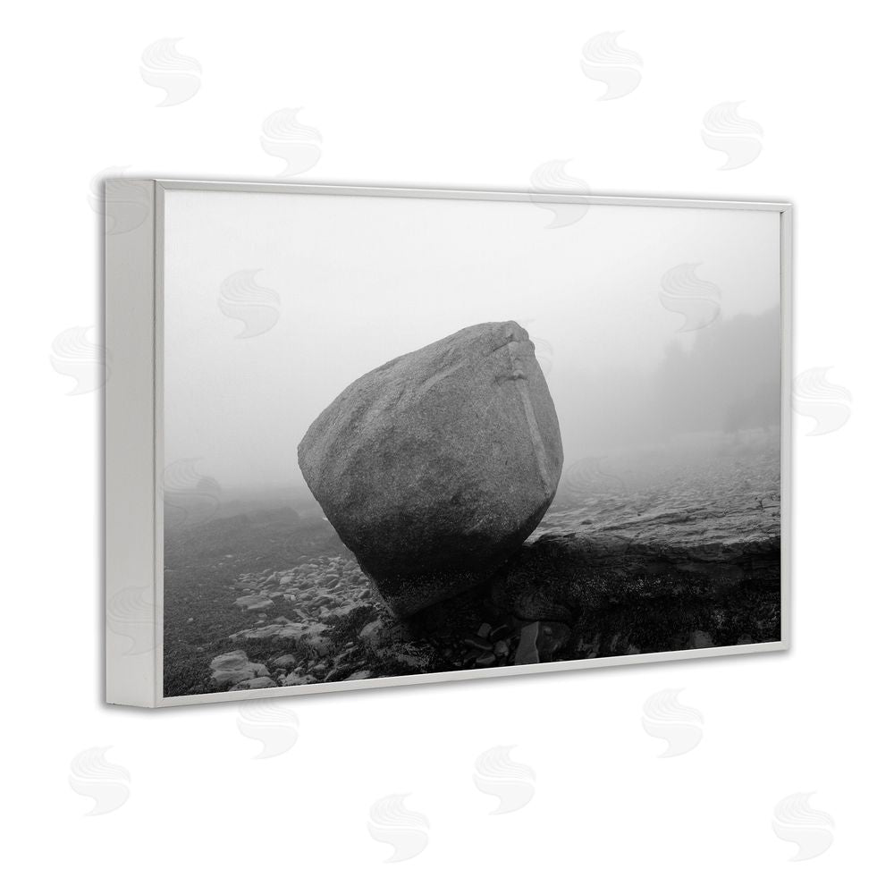 James Rodewald Lone Isolated Rock White Framed Giclee Wall Art Print