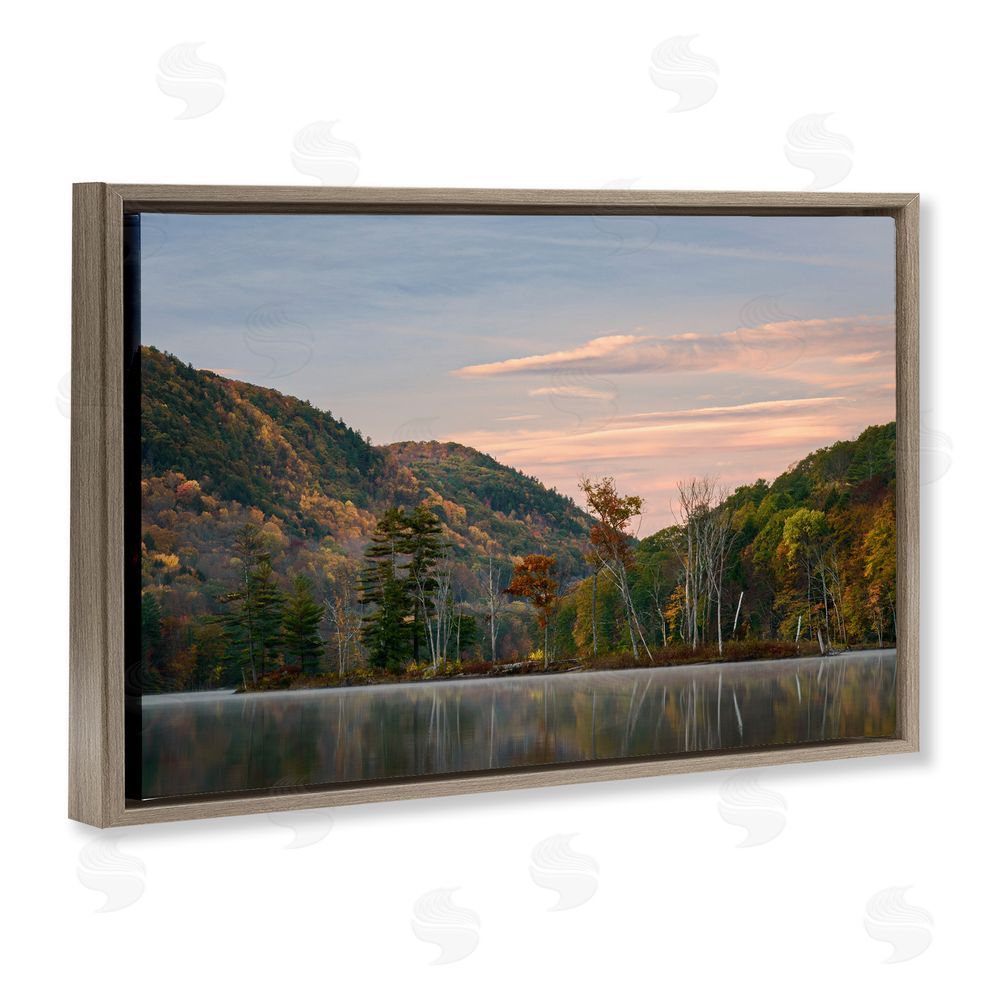 James Rodewald Nature's Change Reflection Brown Floating Frame Canvas Wall Art Print