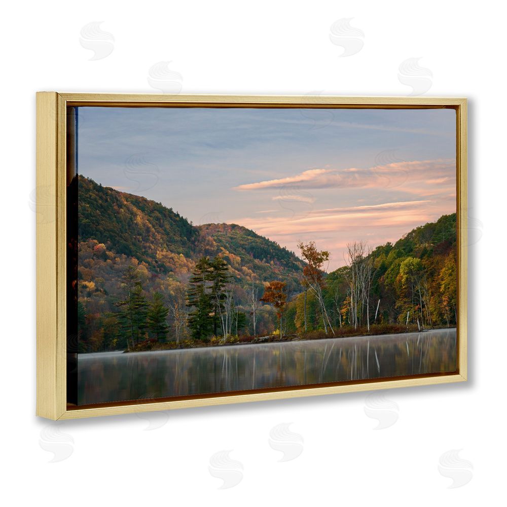James Rodewald Nature's Change Reflection Gold Floating Frame Canvas Wall Art Print