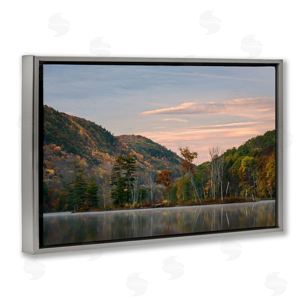 James Rodewald Nature's Change Reflection Gray Floating Frame Canvas Wall Art Print
