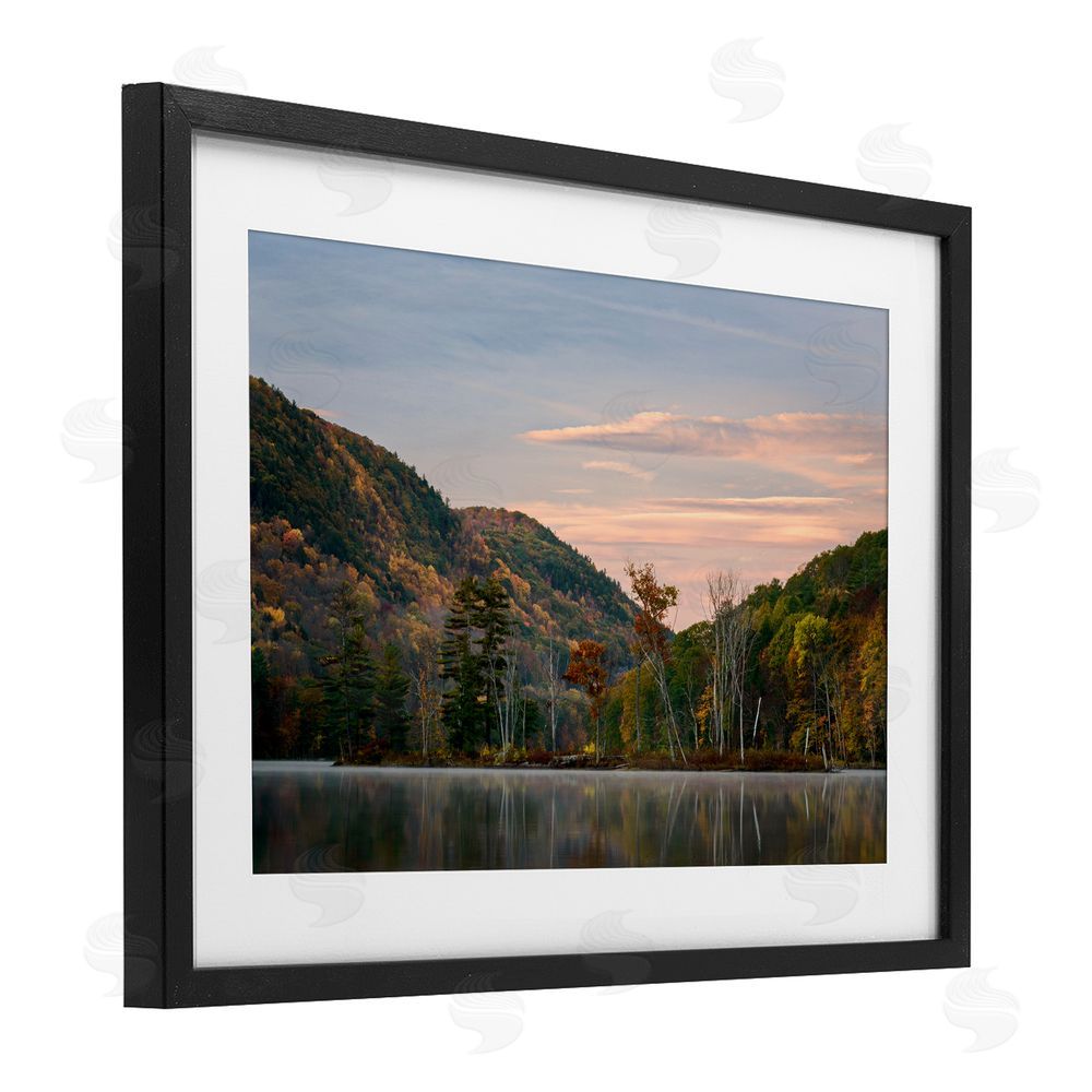 James Rodewald Nature's Change Reflection Black Framed Print Under Glass with White Mat Wall Art