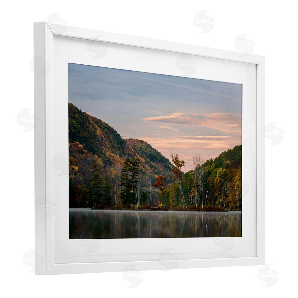 James Rodewald Nature's Change Reflection White Framed Print Under Glass with Mat Wall Art