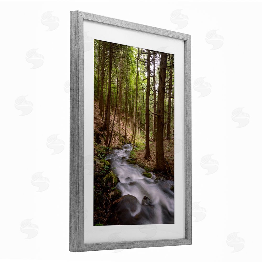 James Rodewald Mist In The Adirondacks Gray Framed Print Under Glass with White Mat Wall Art