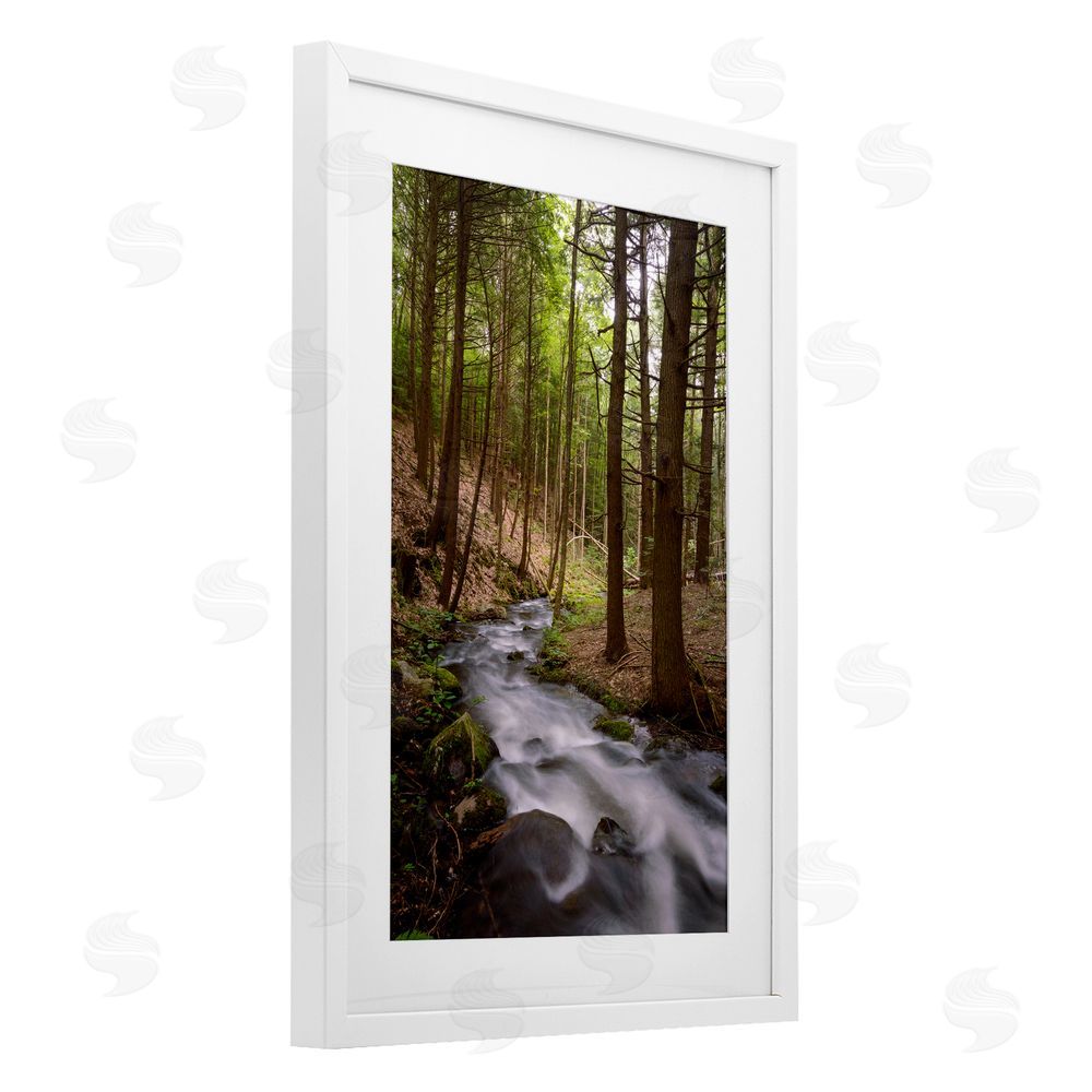 James Rodewald Mist In The Adirondacks White Framed Print Under Glass with Mat Wall Art