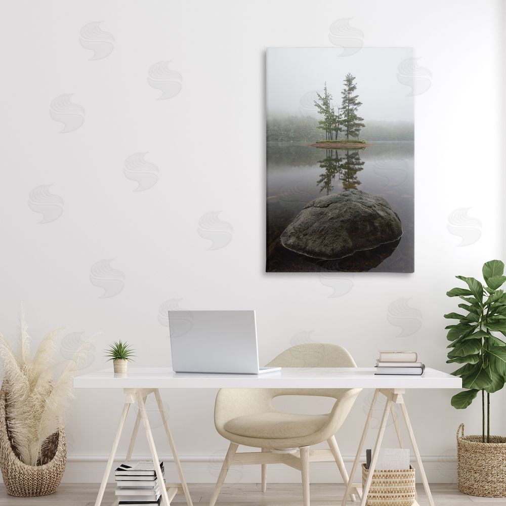 James Rodewald Duo Trees Lake Reflection Canvas Art on Wall