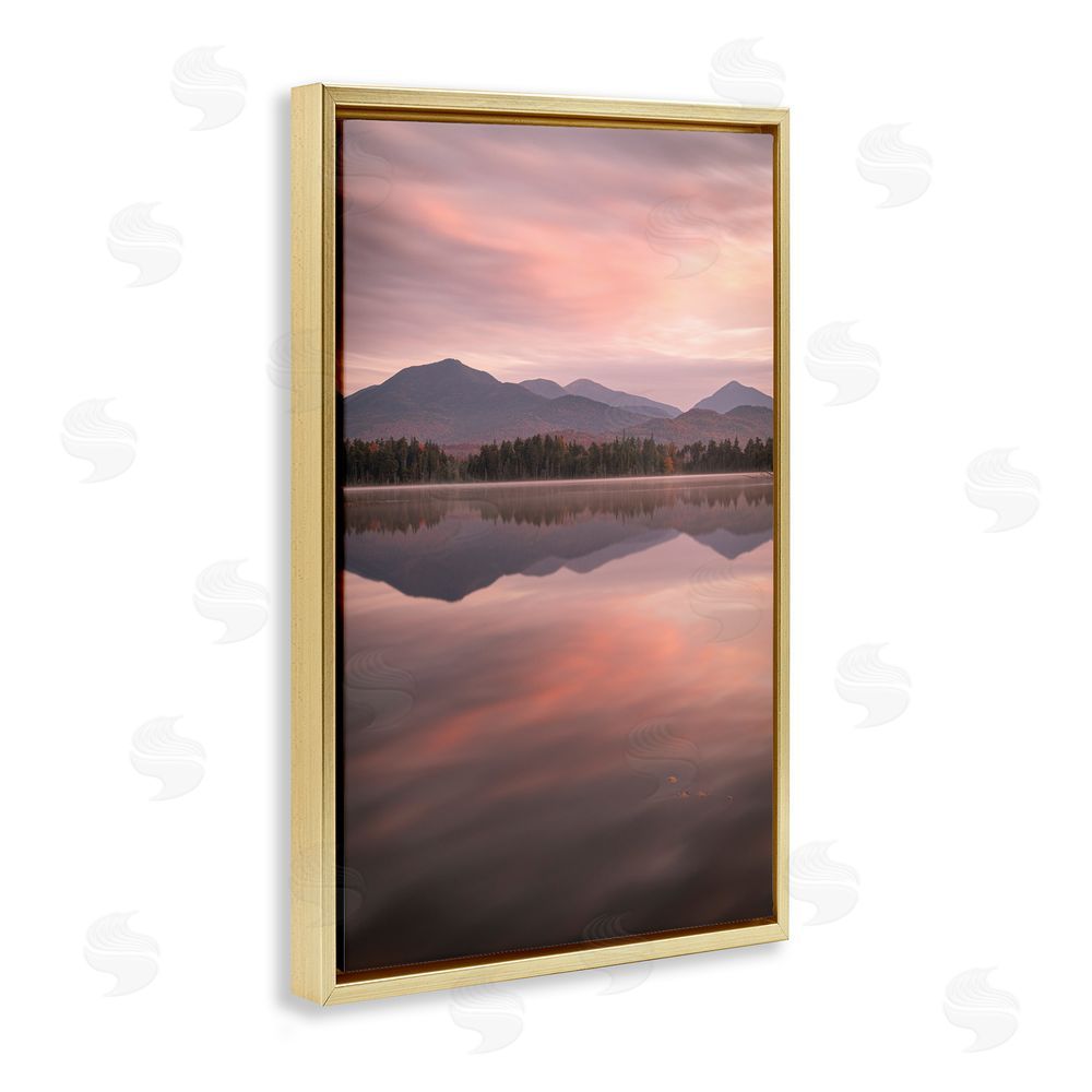 James Rodewald Dawn Reflection In Glory Gold Floating Frame Canvas Wall Art Print