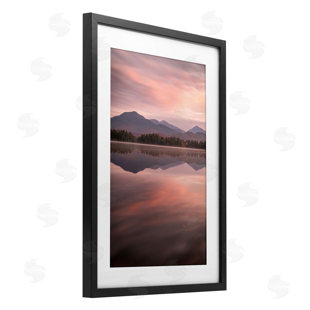 James Rodewald Dawn Reflection In Glory Black Framed Print Under Glass with White Mat Wall Art