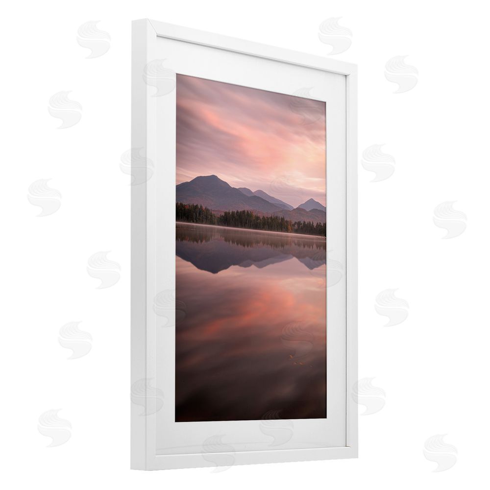 James Rodewald Dawn Reflection In Glory White Framed Print Under Glass with Mat Wall Art