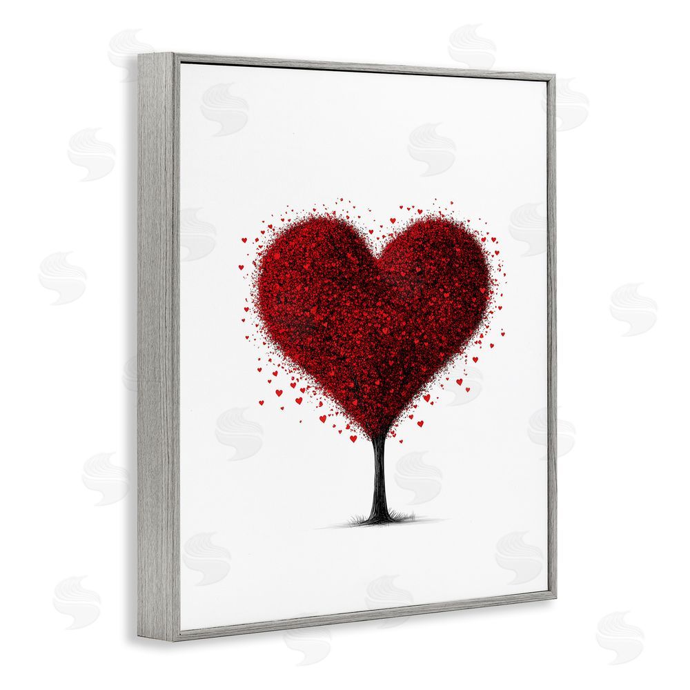 Christine Simpson Art Blooming Heart Tree Gray Framed Giclee Wall Art Print