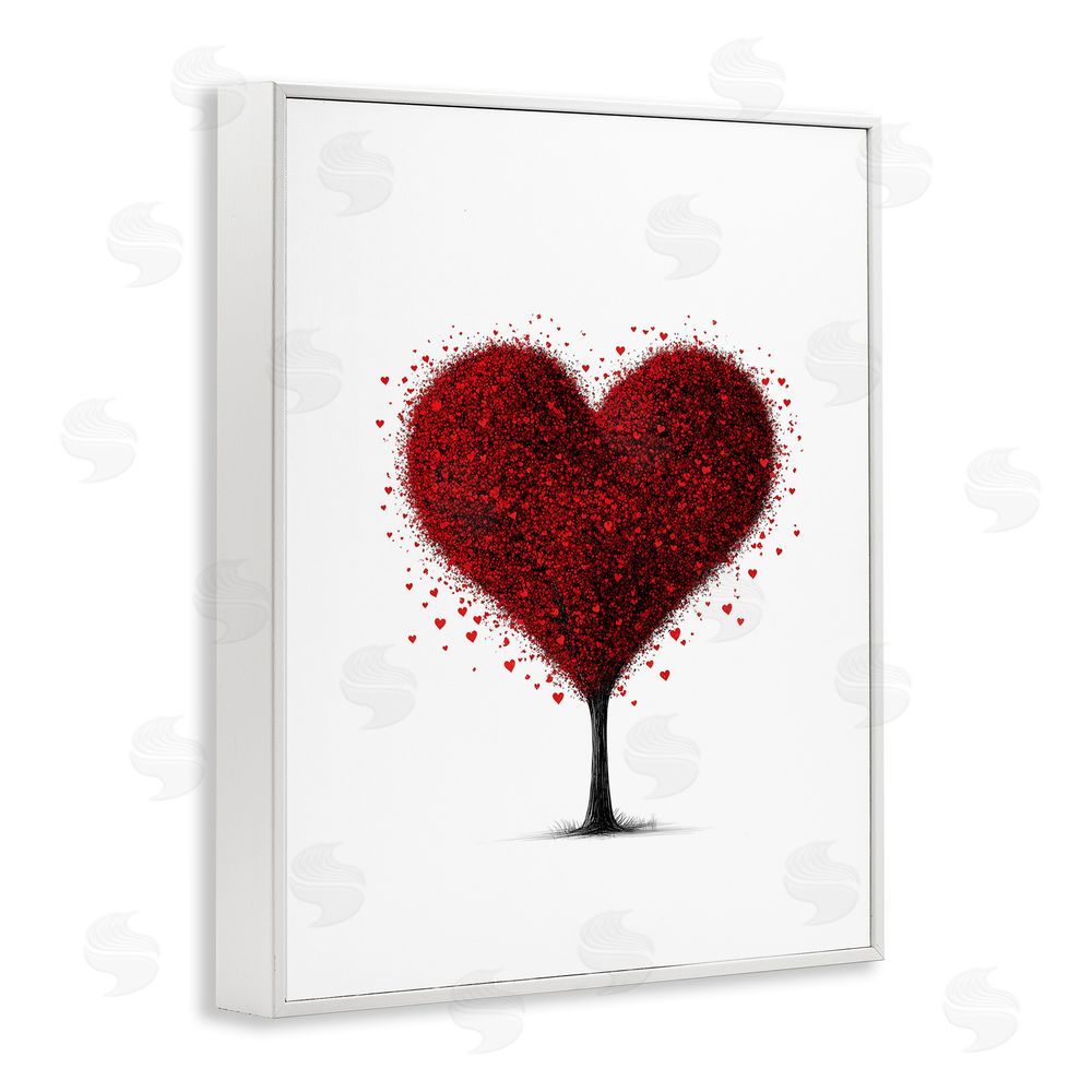 Christine Simpson Art Blooming Heart Tree White Framed Giclee Wall Art Print