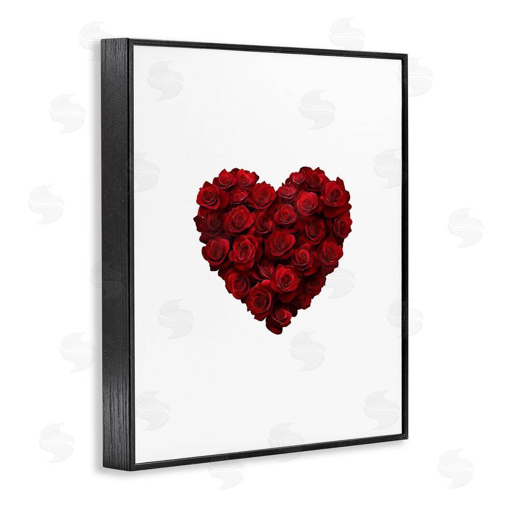 Christine Simpson Art Heart of Roses Bouquet Black Framed Giclee Wall Art Print