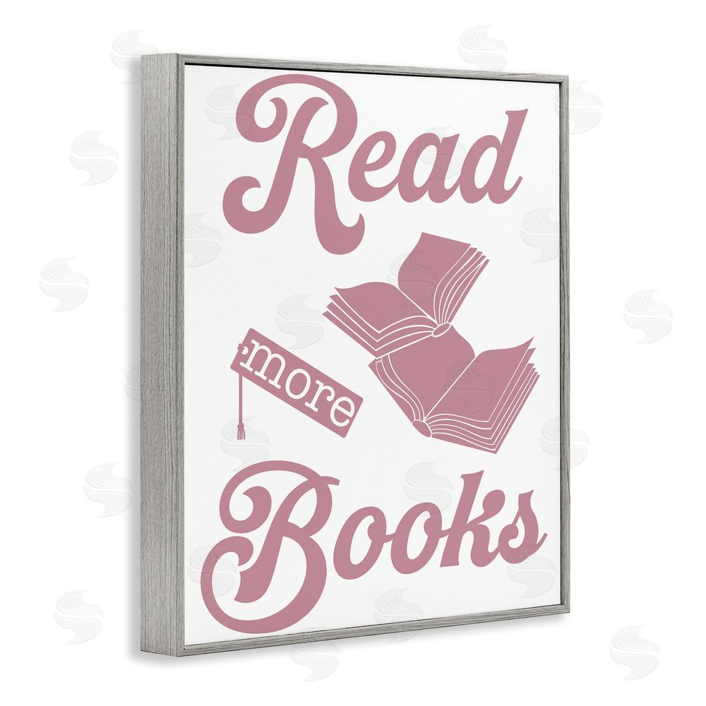 Marcus Prime Read More Books Pink Gray Framed Giclee Wall Art Print