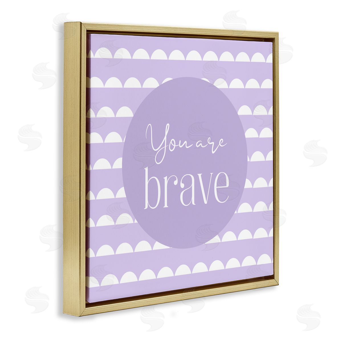 Christine Simpson Art You Are Brave Affirmation Gold Floating Frame Canvas Wall Art Print