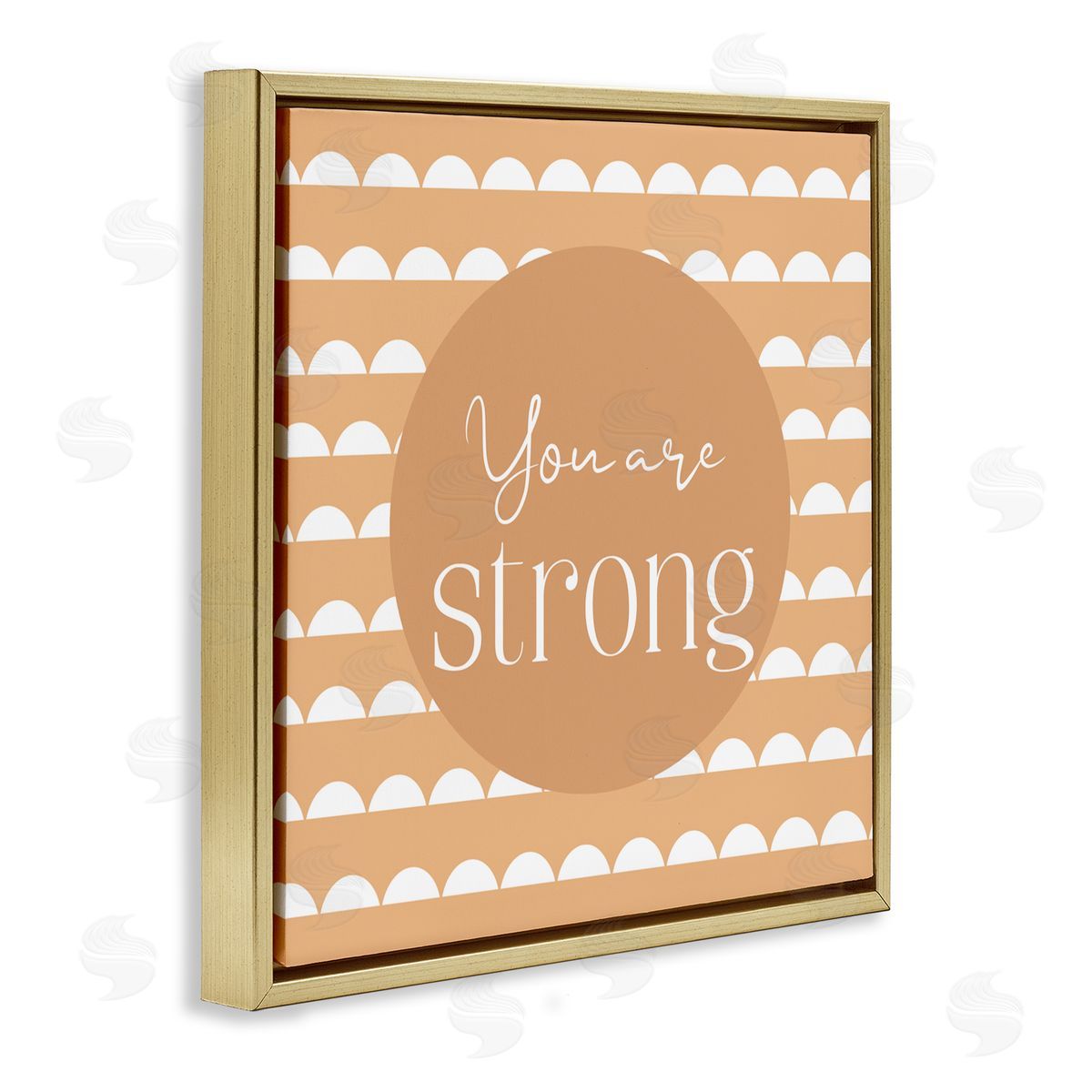 Christine Simpson Art You Are Strong Affirmation Gold Floating Frame Canvas Wall Art Print