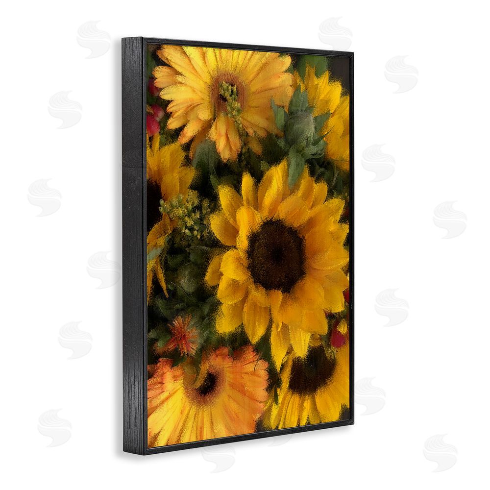 Kim Allen Bunches of Garden Sunflowers Black Framed Giclee Wall Art Print