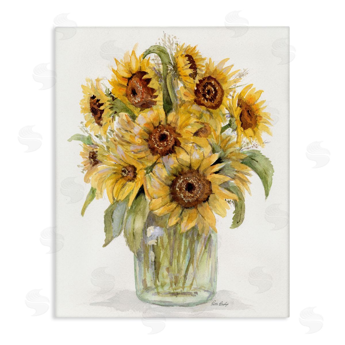 Patti Bishop Sunflower Bouquet in Watercolors Canvas Wall Art Print