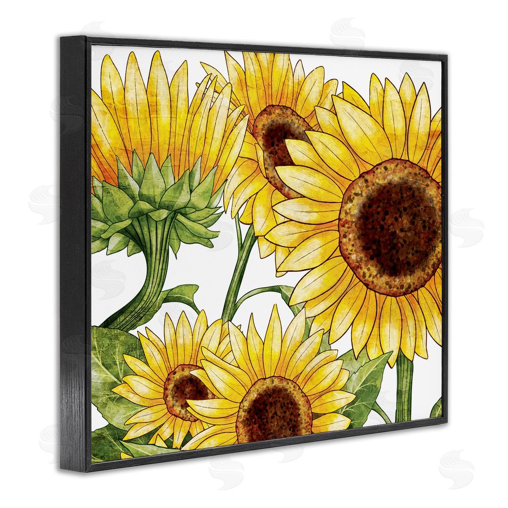 Kim Allen Rustic Bloom Sunflowers Black Framed Giclee Wall Art Print