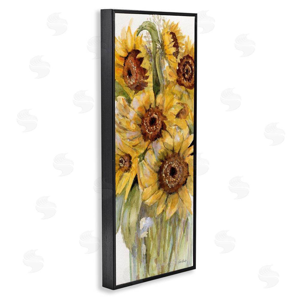 Patti Bishop Sunflowers Bouquet Close Up Black Framed Giclee Wall Art Print