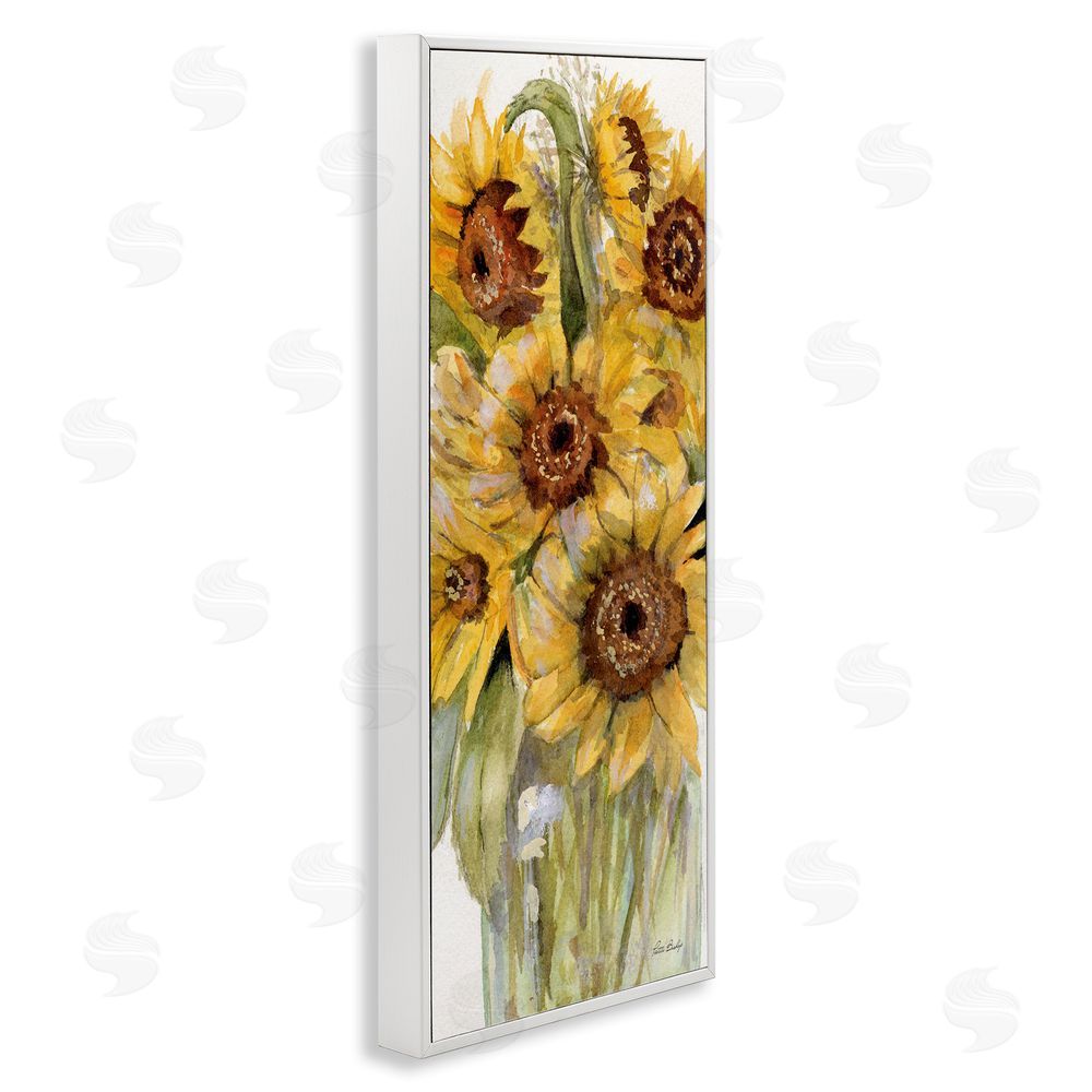 Patti Bishop Sunflowers Bouquet Close Up White Framed Giclee Wall Art Print