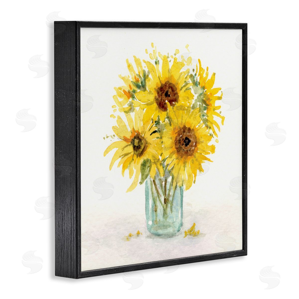 Patti Bishop Warm Yellow Sunflower Bouquet Black Framed Giclee Wall Art Print